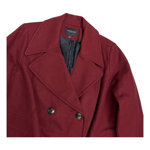 LONDON FOG Wool Luxury Designer Business Casual Winter Trench Coat Womens 3X - Picture 2 of 6